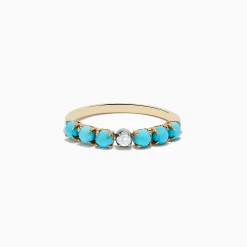 Effy Jewelry 14K Two-Tone Gold Turquoise and Diamond Ring | Rings
