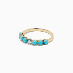 Effy Jewelry 14K Two-Tone Gold Turquoise and Diamond Ring | Rings