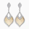 Effy Jewelry 14K Two-Tone Textured Gold Diamond Statement Drop Earrings | Earrings