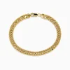 Richline Group 14K Two-Tone Yellow and White Gold Reversible Curb Chain Link Bracelet 9" | Mens