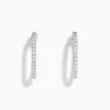 Effy Jewelry 14K White Gold 3/4" Diamond Hoop Earrings | Earrings