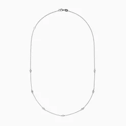 Effy Jewelry 14K White Gold 18" Diamond Station Necklace, 0.21 TCW | Necklaces & Pendants