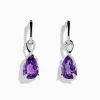 Effy Jewelry 14K White Gold Amethyst and Diamond Earrings | Earrings