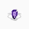 Effy Jewelry 14K White Gold Amethyst and Diamond Ring | Rings