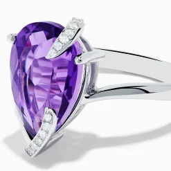 Effy Jewelry 14K White Gold Amethyst and Diamond Ring | Rings