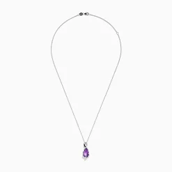 Effy Jewelry 14K White Gold Amethyst and Diamond Pendant | Necklaces & Pendants
