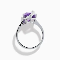 Effy Jewelry 14K White Gold Amethyst and Diamond Ring | Rings