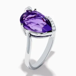 Effy Jewelry 14K White Gold Amethyst and Diamond Ring | Rings