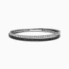 Effy Jewelry 14k White Gold Black and White Diamond Double Wrap Bracelet 6.77 TCW | Bracelets