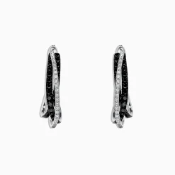 Effy Jewelry 14K White Gold Black and White Diamond Earrings, 0.79 TCW | Earrings