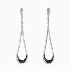 Effy Jewelry 14K White Gold Black and White Diamond Drop Earrings, 1.70 TCW | Earrings