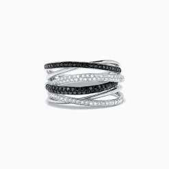 Effy Jewelry 14K White Gold Black and White Diamond Ring, 0.56 TCW | Rings