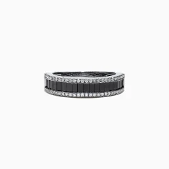 Effy Jewelry 14K White Gold Black and White Diamond Band Ring, 1.06 TCW | Rings