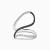 Effy Jewelry 14K White Gold Black and White Diamond Fashion Ring | Rings