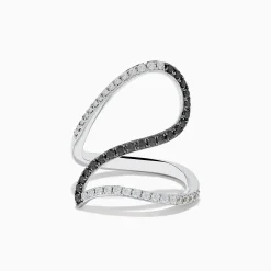 Effy Jewelry 14K White Gold Black and White Diamond Fashion Ring | Rings