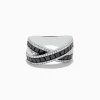 Effy Jewelry 14K White Gold Black and White Diamond Crossover Ring | Rings