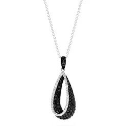 Effy Jewelry 14K White Gold Black and White Diamond Pendant, 0.86 TCW | Necklaces & Pendants