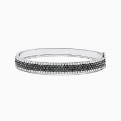 Effy Jewelry 14K White Gold Black and White Diamond Bangle, 4.47 TCW | Bracelets