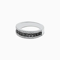 Effy Jewelry 14K White Gold Black and White Diamond Ring, 0.89 TCW | Rings