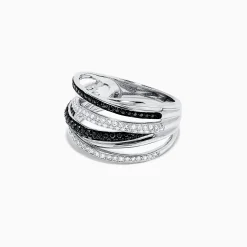 Effy Jewelry 14K White Gold Black and White Diamond Ring, 0.56 TCW | Rings
