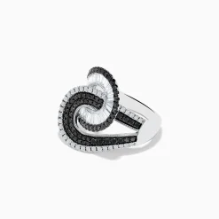 Effy Jewelry 14K White Gold Black and White Diamond Swirl Ring | Rings