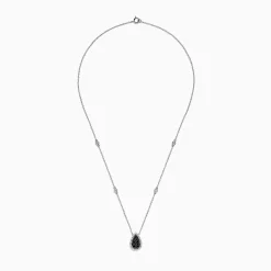 BH Multi 14K White Gold Black and White Diamond Pear Shaped Necklace, 1.09 TCW | Necklaces & Pendants