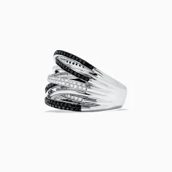 Effy Jewelry 14K White Gold Black and White Diamond Ring, 0.74 TCW | Rings