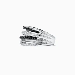 Effy Jewelry 14K White Gold Black and White Diamond Ring, 0.56 TCW | Rings
