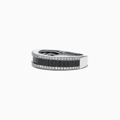 Effy Jewelry 14K White Gold Black and White Diamond Band Ring, 1.06 TCW | Rings