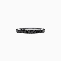 Effy Jewelry 14K White Gold Black Diamond Stack Ring, 0.65 TCW | Rings