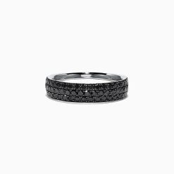 Effy Jewelry 14K White Gold Black Diamond Band Ring, 0.88 TCW | Rings