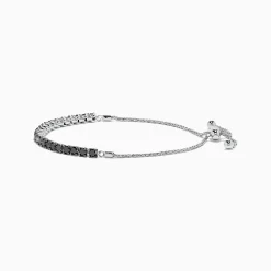 BH Multi 14K White Gold Black Diamond Bolo Bracelet | Bracelets