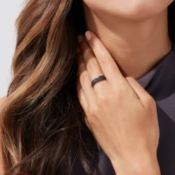 Effy Jewelry 14K White Gold Black Diamond Band Ring, 0.88 TCW | Rings