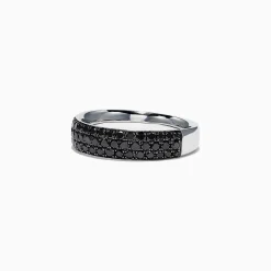 Effy Jewelry 14K White Gold Black Diamond Band Ring, 0.88 TCW | Rings