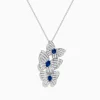 Effy Jewelry 14K White Gold Blue Sapphire and Diamond Multi Butterfly Pendant | Necklaces & Pendants