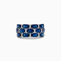 BH Multi 14K White Gold Blue Sapphire and Diamond Ring | Rings