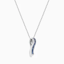 Effy Jewelry 14K White Gold Blue Sapphire and Diamond Pendant, 1.20 TCW | Necklaces & Pendants
