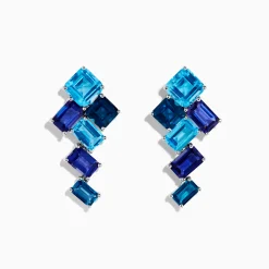 Effy Jewelry 14K White Gold Blue Topaz and Iolite Earrings | Earrings