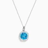 Effy Jewelry 14K White Gold Blue Topaz and Diamond Pendant | Necklaces & Pendants