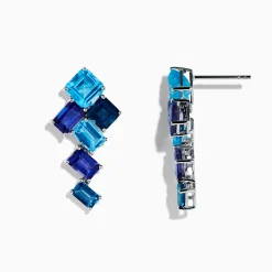 Effy Jewelry 14K White Gold Blue Topaz and Iolite Earrings | Earrings