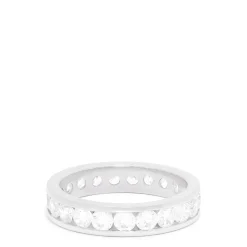 Louis Creations 14K White Gold Channel Set Diamond Eternity Band, 2.00 TCW | Rings