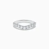 Effy Jewelry 14K White Gold Contoured Diamond Stacking Band 0.95 TCW | Rings