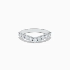 Effy Jewelry 14K White Gold Contoured Diamond Stacking Band 0.95 TCW | Rings