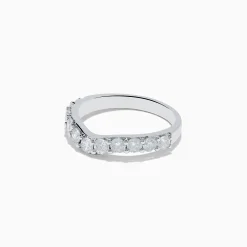 Effy Jewelry 14K White Gold Contoured Diamond Stacking Band 0.95 TCW | Rings