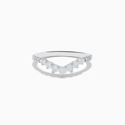 Effy Jewelry 14K White Gold Diamond Contoured Stacking Band 0.49 TCW | Rings