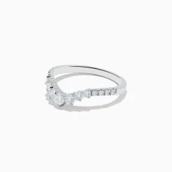 Effy Jewelry 14K White Gold Diamond Contoured Stacking Band 0.49 TCW | Rings