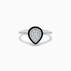Effy Jewelry 14K White Gold Diamond Enamel Ring | Rings