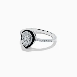 Effy Jewelry 14K White Gold Diamond Enamel Ring | Rings