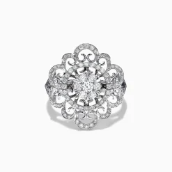 Effy Jewelry 14K White Gold Diamond Filigree Ring, 0.76 TCW | Rings