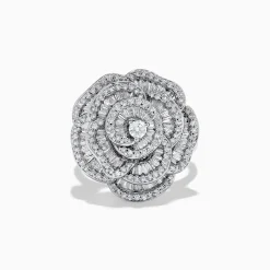 Effy Jewelry 14K White Gold Diamond Flower Ring | Rings